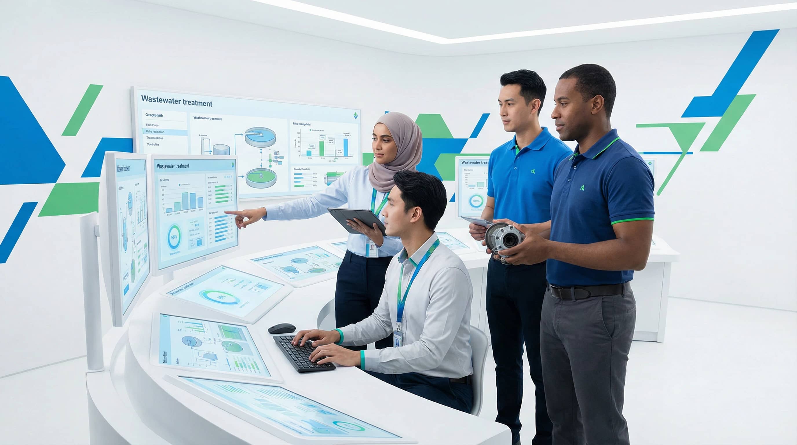 Tim operasi Grinviro Global memantau sistem pabrik